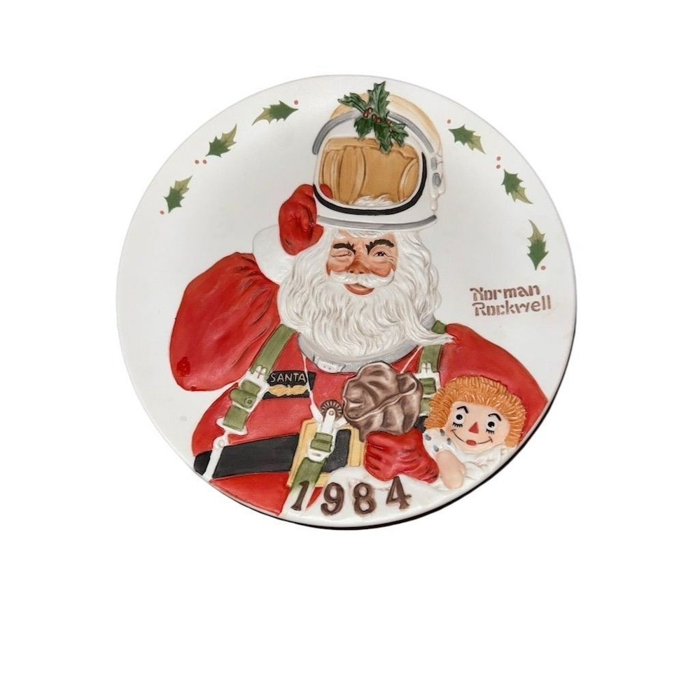 Norman Rockwell Space Age Santa 1984 Collector Plate 10" Limited Edition rare
